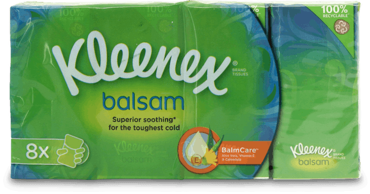 Kleenex Balsam Pocket Tissues 8 Pack