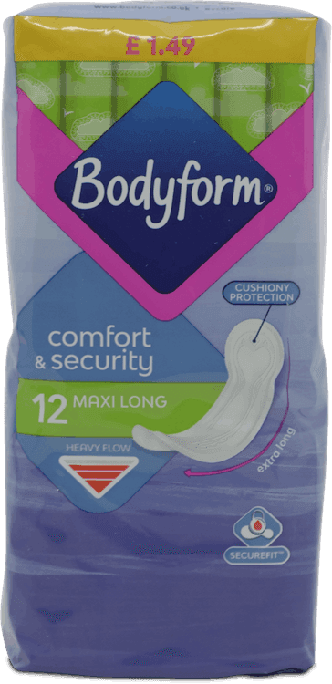 Bodyform Comfort & Security Heavy Flow Maxi Long 12 Pack