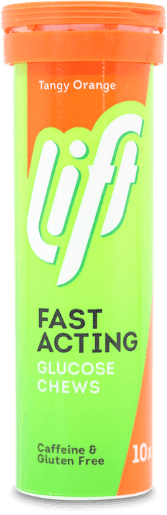 Lift Fast Acting Glucose Chews Tube Orange 10 Pack