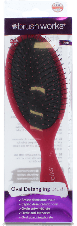 Brushworks Professional Oval Detangling Hair Brush Pink