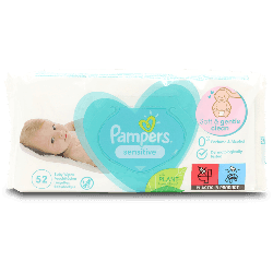 Pampers Sensitive Fragrance Free 52 Baby Wipes