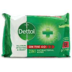 Dettol 2-In-1 Wipes 15 Pack