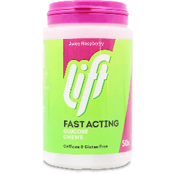 Lift Fast Acting Glucose Chews Raspberry 50 Pack