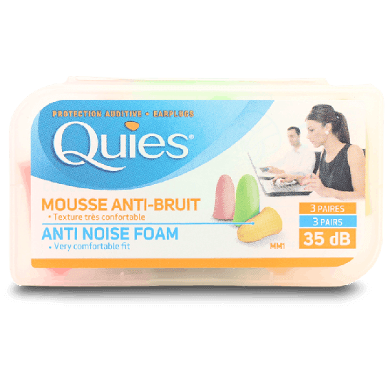 Quies Anti Noise Foam Ear Plugs 3 Pairs