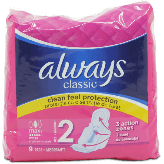 Always Classic Maxi Wings 9 Pack