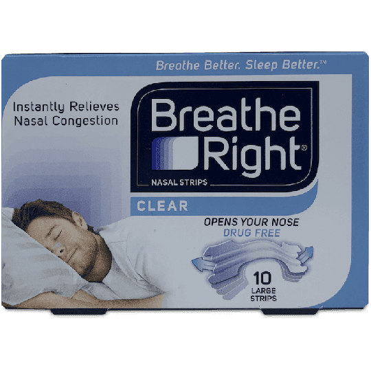 Breathe Right Clear Sleep Strips Large 10 Pack