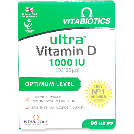 Vitabiotics Ultra Vitamin D 1000IU Optimum Level 96 Tablets