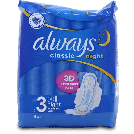 Always Maxi Classic Night Pads 8 Pack