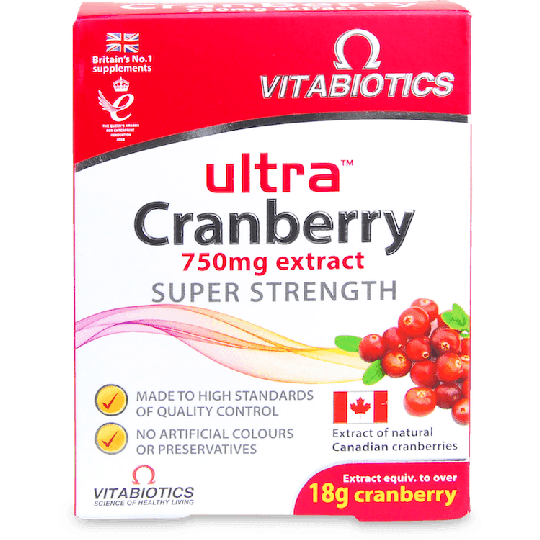 Vitabiotics Ultra Cranberry 750mg Extract Super Strength 30 Tablets