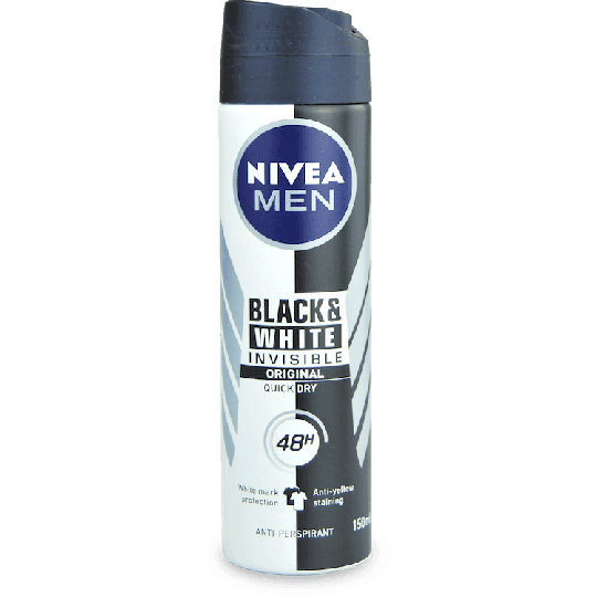 Nivea Men Black & White Original Antiperspirant Deodorant Spray 150ml