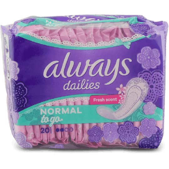 Always Dailies Singles To Go Scented 20 Liners