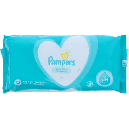 Pampers Sensitive Fragrance Free 52 Baby Wipes